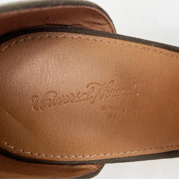 Target universal thread fall booties heel peep toe chunky wedge sandal green 9 - Picture 4 of 9